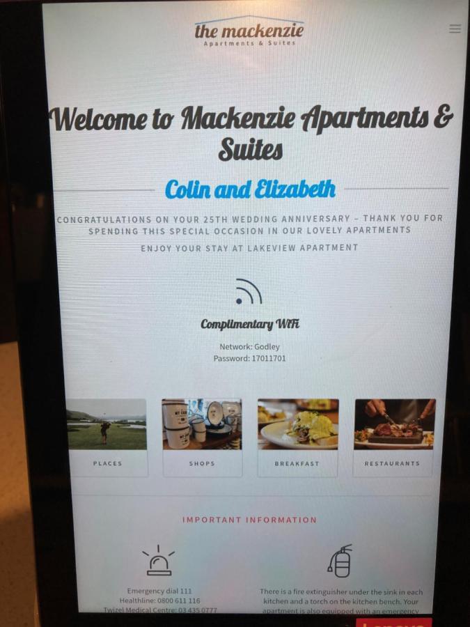 The Mackenzie Suites Lake Tekapo Esterno foto